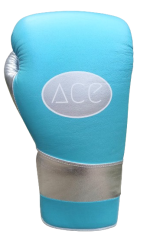 Ace Lace Up Training Gloves - Sky Blue/Silver